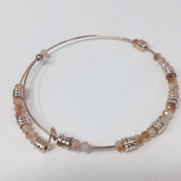 Charm bracelets Set of 3 rose gold tone wire - Picture 3 of 4